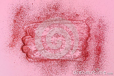 Light coral glitter twinkle abstract background with sparkles. Stock Photo