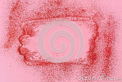 Light coral glitter twinkle abstract background with sparkles. Stock Photo