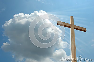 Light and Cross Stock Photo