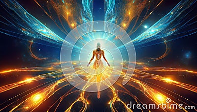 The light dances around them, soft yet blinding, casting no shadows - Generative AI Stock Photo