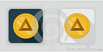 Light and dark Basic Attention Token crypto currency icon Stock Photo