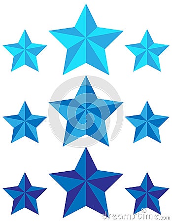 Light and dark blue detailed star, vector illustration Vector Illustration