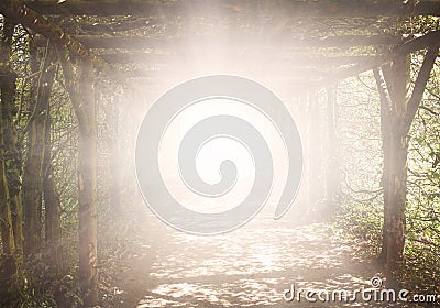 Light in dark sky . Religion background Stock Photo