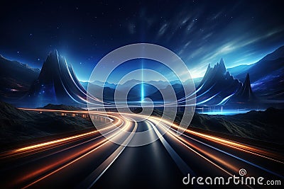 light data tranfer artificial intelligence network background technology , generative ai. Stock Photo