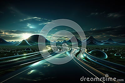 light data tranfer artificial intelligence network background technology , generative ai. Stock Photo