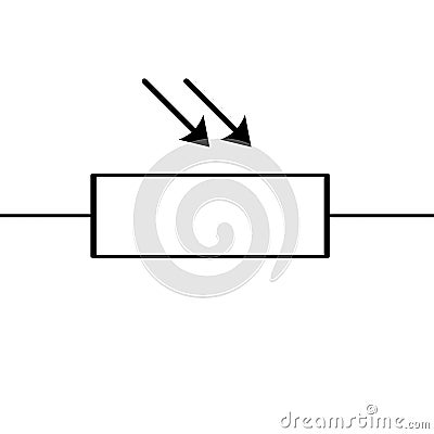 Light Dependent Resistor Component Symbol For Circuit Design Stock Photo