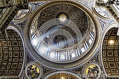 Light Through Dome Inside Saint Peters Editorial Stock Photo