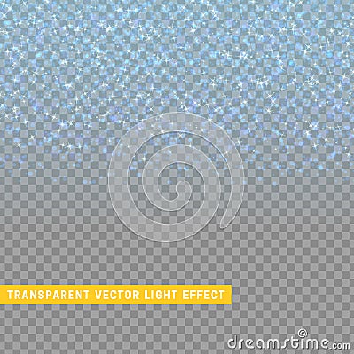 Light effect blue texture glowing rain of confetti. Vector Illustration