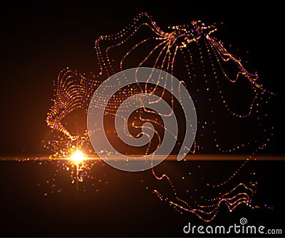 Light effect, glowing flare. Vector abstract background. Vector Illustration