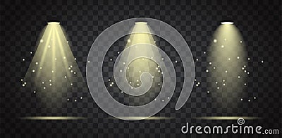 light effect vector shining lamp golden bright flashes and spark Stock Photo