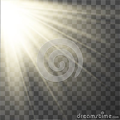 Light effect. Vector sun rays. Vector Illustration