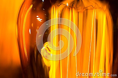 Light-emitting filament cob lamp threads macro Stock Photo