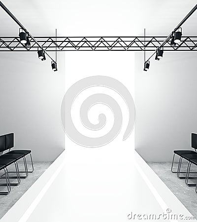 Light empty fashion runway Stock Photo