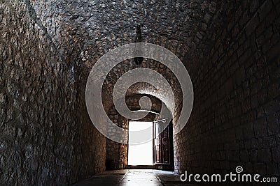 Light in the end of a tunnel Stock Photo
