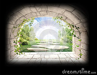 Light at the end of tunnel Stock Photo