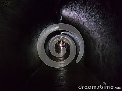 The light at the end of the tunnel Stock Photo