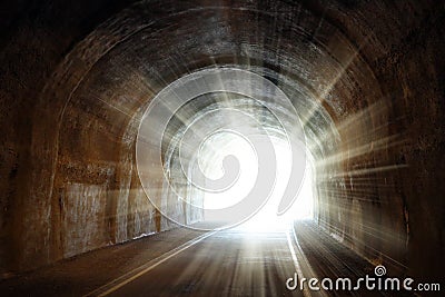 Light at the end of the tunnel Stock Photo