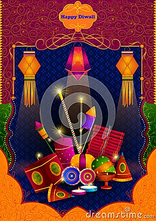 Light Festival of India Happy Diwali celebration Vector Illustration