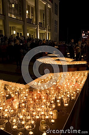 Light Festival in Leipzig, 9th October 2009 Editorial Stock Photo