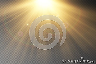 Light flare special effect with rays of light. Vector Illustration