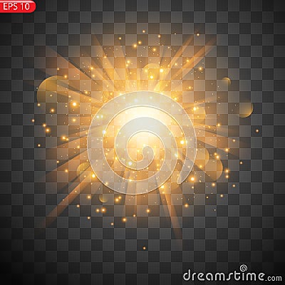 Light flash of the sun, Vector Illustration