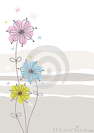 Light floral background Vector Illustration