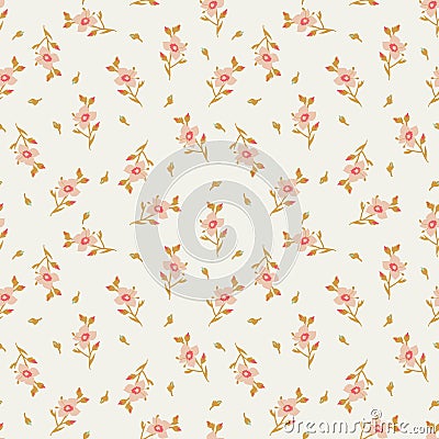 Light floral seamless vector pattern Vector Illustration