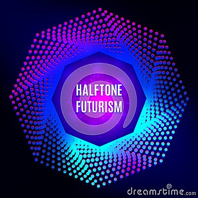 Light frame Futuristic technology style halftone design elements Vector Illustration