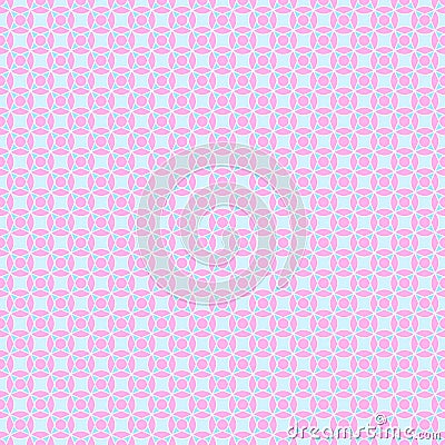 Light gentle geometric seamless pattern with circles and four-pointed stars Stock Photo