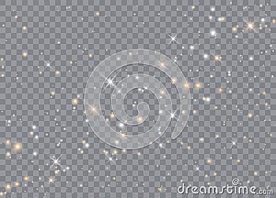 Light glow effect stars. Vector sparkles on transparent background. Vector Illustration