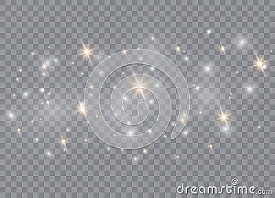 Light glow effect stars. Vector sparkles on transparent background. Vector Illustration