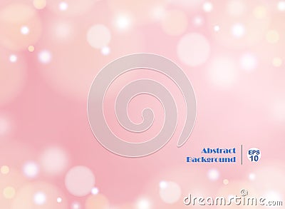 Light gradient pink background with round bokeh Vector Illustration