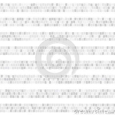 Light gray abstract mosaic horizontal striped seamless pattern. Ceramic tile fragments endless texture Vector background Vector Illustration