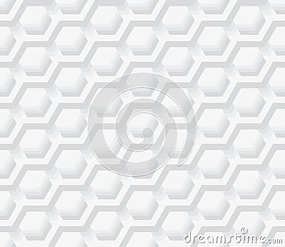 Light gray geometry hexagon, seamless pattern. Vector Illustration