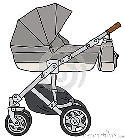 The light gray stroller Vector Illustration