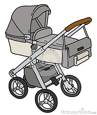 The light gray stroller Vector Illustration