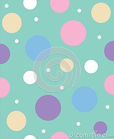 Light green abstract background with polka dots in pastel color Vector Illustration