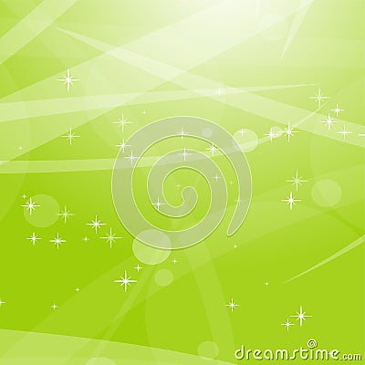 Light green abstract background with stars, circles and stripes. Flat vector illustration Vector Illustration