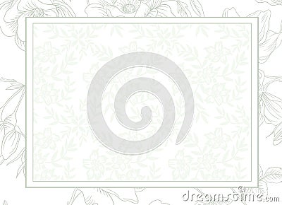Light green flower background wedding invitation card template Stock Photo