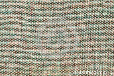 Light green and red textile background with chess pattern, closeup. Structure of the fabric macro. Stock Photo