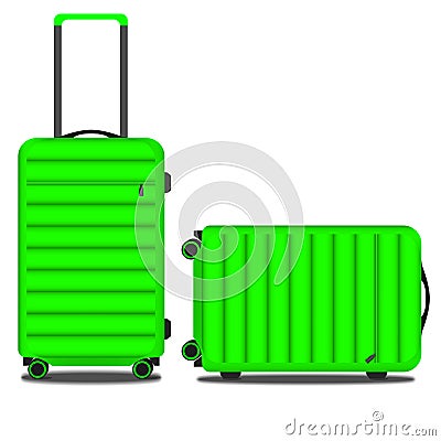 Light green two suitcases Vector Illustration