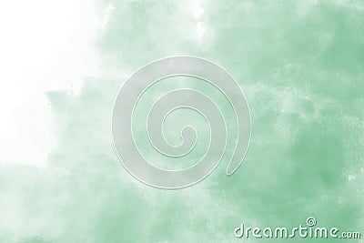 Light green watercolor background hand-drawn with space Stock Photo