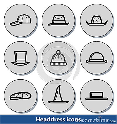 Light headdress icons Vector Illustration