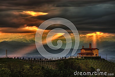 A light from Heaven - Partisan Shrine - Bastia MondovÃ¬ Stock Photo