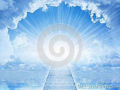 Light from heaven, staircase to heaven Stock Photo