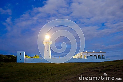 Light house at night Stock Photo