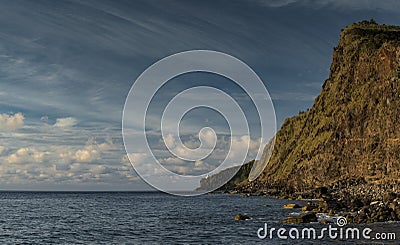 Light house in Nordeste, Acores island, Portugal Stock Photo