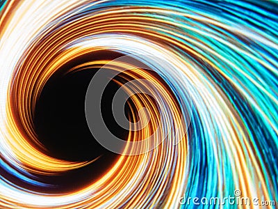 Abstract, light lines spiraling Stock Photo