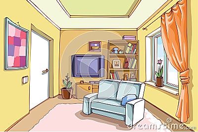 Light Living Room Vector Illustration