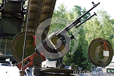 Light machine-gun armored vehicle Stock Photo